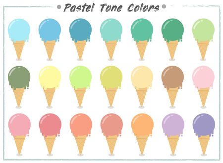 Seamless pattern with pastel tone ice cream cones.のイラスト素材
