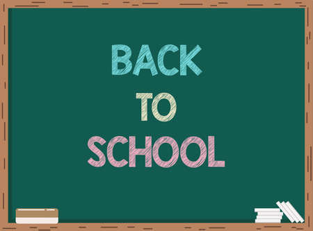 Wooden Table On Green Chalkboard With Chalk Isolated White Background With Gradient Mesh, Vector Illustration.のイラスト素材