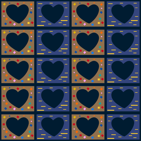 Simple pattern of hearts within, editable vector background for design.