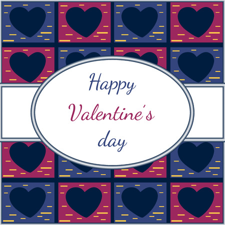 Greeting card for the holiday Valentine's day on the background of hearts.のイラスト素材