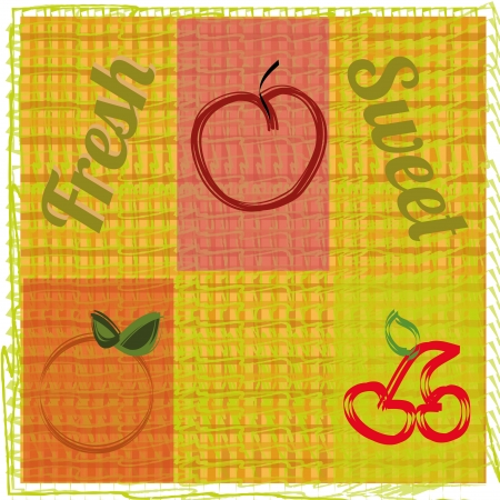 abstract fresh and sweet fruitsのイラスト素材