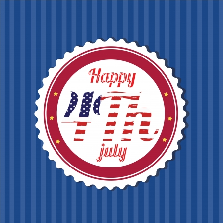 icon of happy 4th july on blue backgroundのイラスト素材