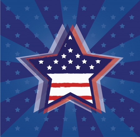 USA star on blue backgroundのイラスト素材