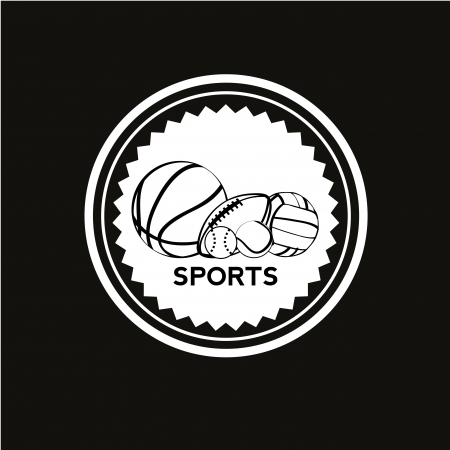 balls sports symbol on black backgroundのイラスト素材