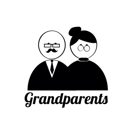 grandparents icons on white backgroundのイラスト素材