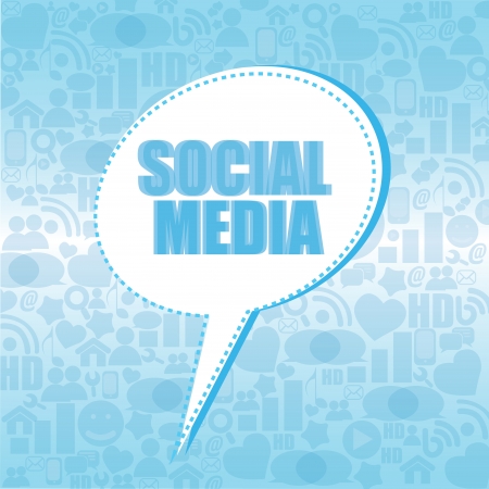 social media text box on light blue special backgroundのイラスト素材