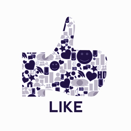 abstract purple like icon on white background