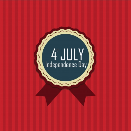 4th July independence day stamp on red backgroundのイラスト素材