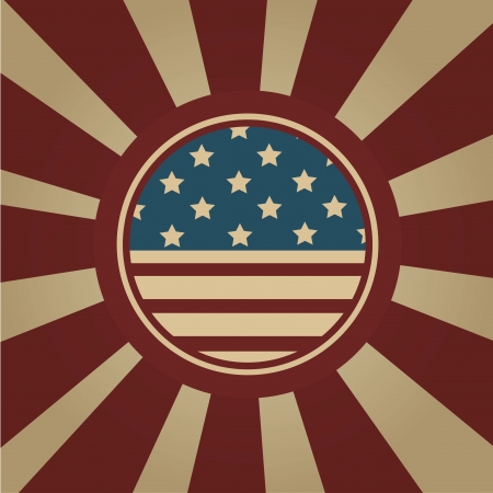 old independence day background with USA flag in the middleのイラスト素材