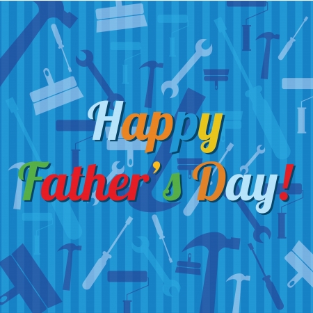 Happy Father's Day text on blue special backgroundのイラスト素材