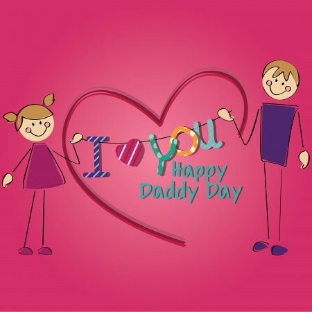 father's card on pink special backgroundのイラスト素材