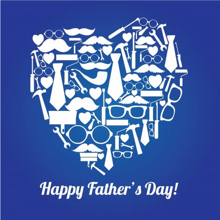 abstract happy father's day heart on blue special backgroundのイラスト素材