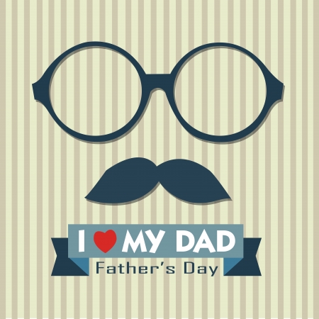 Abstract face and I love my dad text on special backgroundのイラスト素材