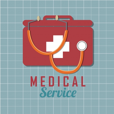firs aid kid on blue special background, mecial serviceのイラスト素材