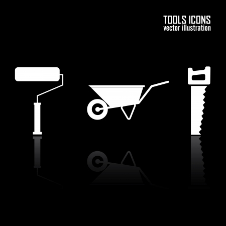 tools icons on black backgroundのイラスト素材