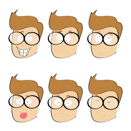 expression man face on white backgroundのイラスト素材
