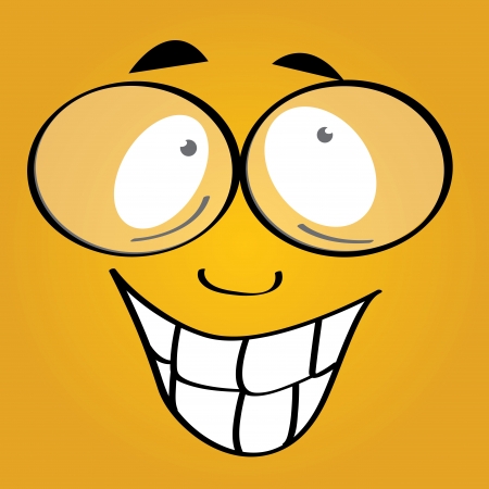 happy face on yellow backgroundのイラスト素材