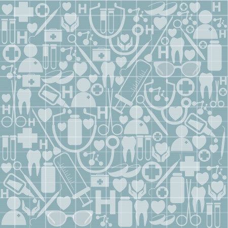 abstract medical tools on blue backgroundのイラスト素材