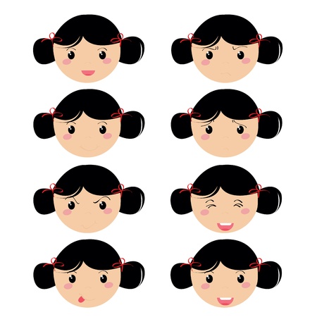 grild expresion face iconsのイラスト素材