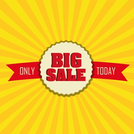 big sale icon on special yellow backgroundのイラスト素材