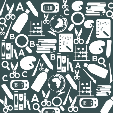 back to school icons on dark blue backgroundのイラスト素材