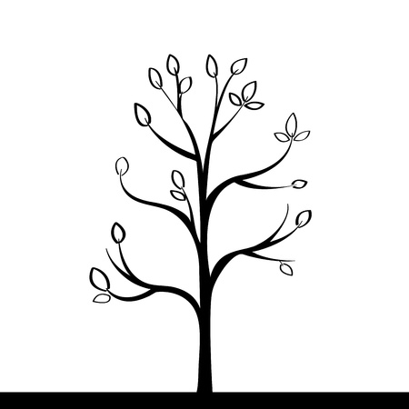 abstract little tree on white backgroundのイラスト素材