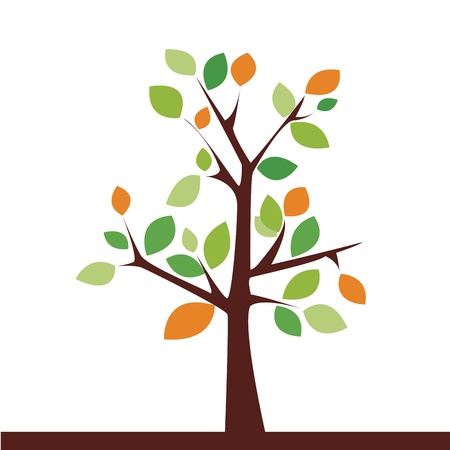 beautiful little tree on white backgroundのイラスト素材