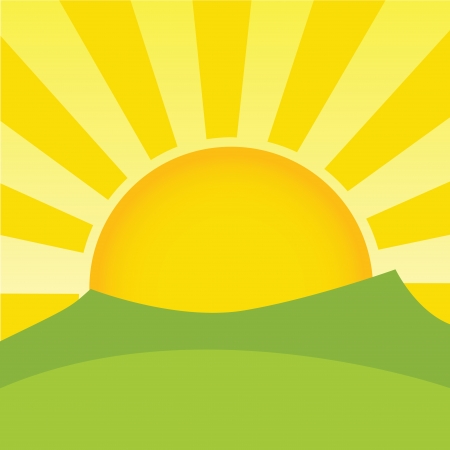 abstract big sun on special field backgroundのイラスト素材