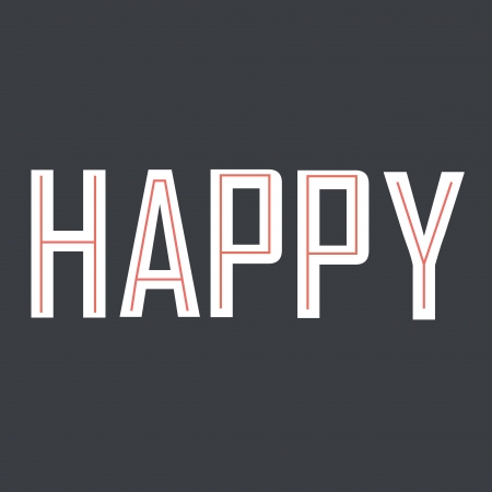 happy in special letters on gray backgroundのイラスト素材