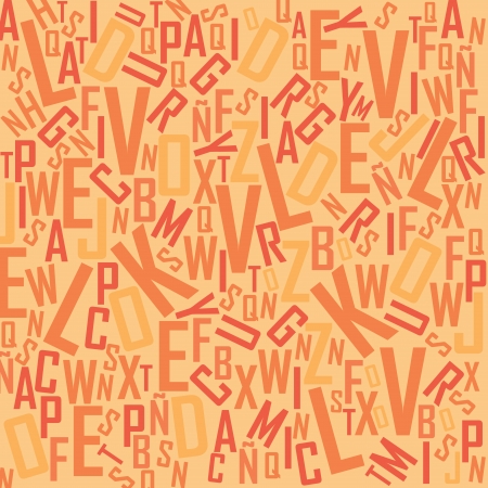 differents letters making a special alphabet orange backgroundのイラスト素材