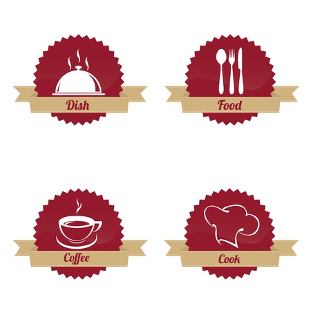 different restaurant labels on white backgroundのイラスト素材