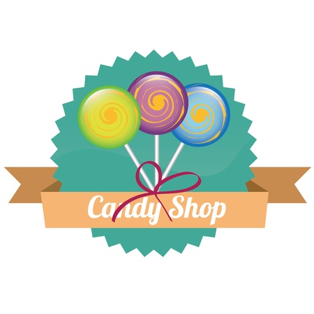 different candies on special stamp on white backgroundのイラスト素材