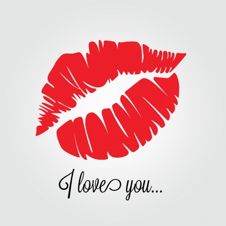 abstract kiss with text I love youのイラスト素材