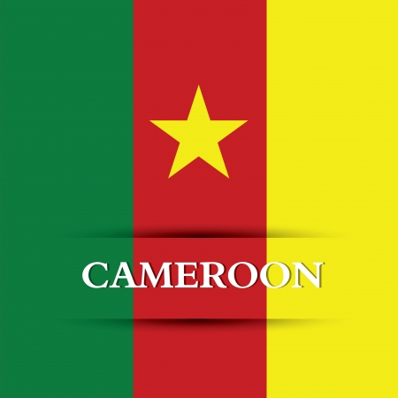 cameroon text on special allusive flag backgroundのイラスト素材