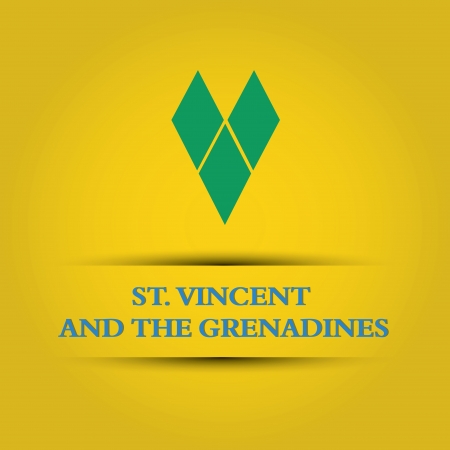 St. Vincent and the Grenadines text on special background allusive to the flagのイラスト素材