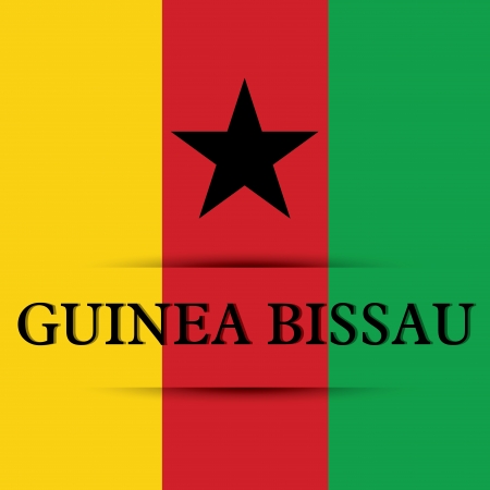Guinea Bissau text on special background allusive to the flagのイラスト素材