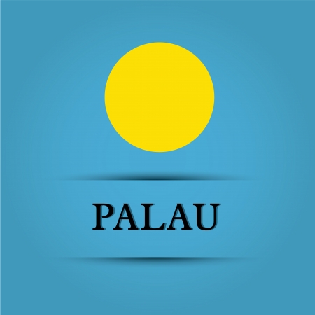 Palau text on special background allusive to the flagのイラスト素材