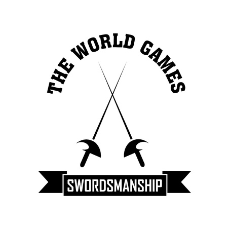 Swordsmanship symbol on white backgroundのイラスト素材