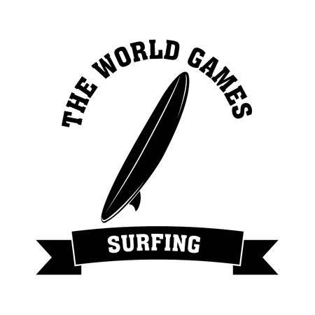 Surfing symbol on white backgroundのイラスト素材