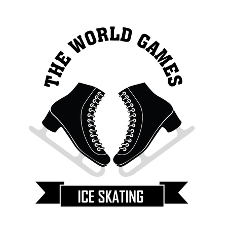 Ice Skating symbol on white backgroundのイラスト素材