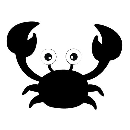 crab silhouette on white backgroundのイラスト素材