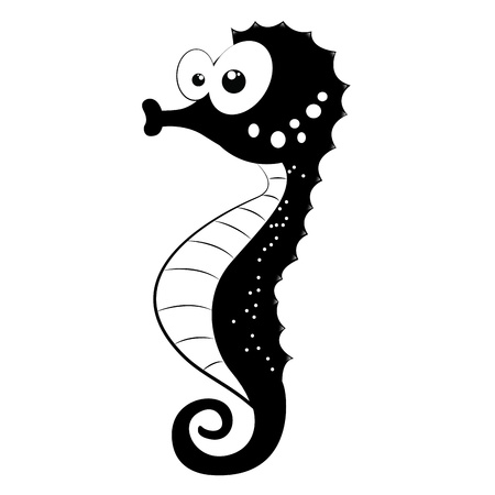abstract sea horse silhouette on white backgroundのイラスト素材