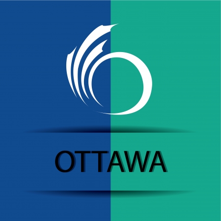 Ottawa text on special background allusive to the flagのイラスト素材
