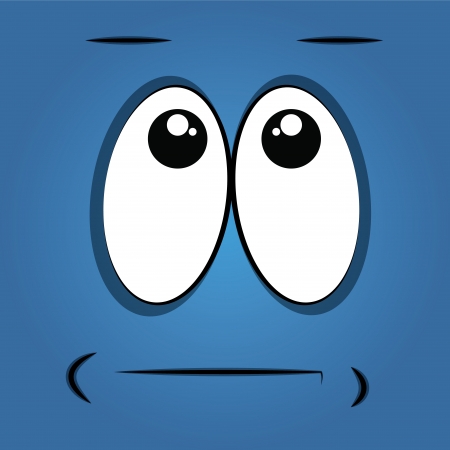 serious face on blue backgroundのイラスト素材