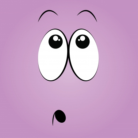 surprised face on purple backgroundのイラスト素材