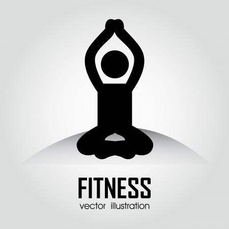 abstract man doing yoga on white backgroundのイラスト素材