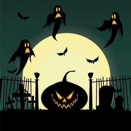 abstract pumpkin silhouette on special halloween backgroundのイラスト素材