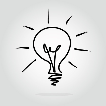 abstract cartoon bulb representing an idea on white backgroundのイラスト素材