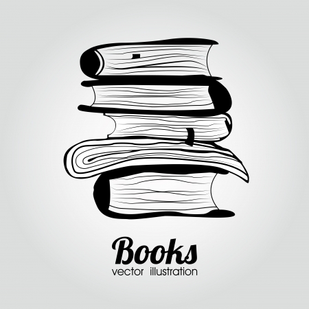 abstract cartoon books on special gradient backgroundのイラスト素材