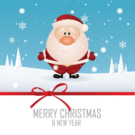 Cute santa claus on special winter backgroundのイラスト素材